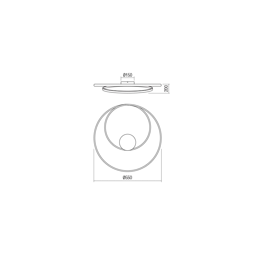 Redo 01-1791 - Himmennettävä LED-kattovalaisin TORSION, 30 W, 230 V, Ø 55 cm, valkoinen