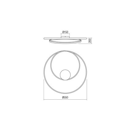 Redo 01-1792 - Himmennettävä LED-kattovalaisin TORSION LED/30W/230V, halkaisija 55 cm, pronssinvärinen
