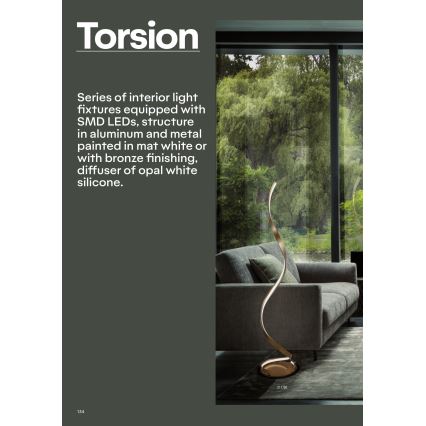 Redo 01-1797 - LED himennettävä lattiavalaisin TORSION LED/24W/230V valkoinen