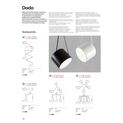 Redo 01-1828 - Kattokruunu johdossa DODO 5xE27/15W/230V hämähäkki