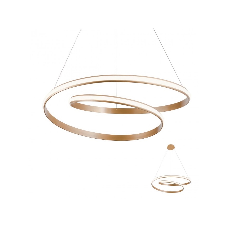 Redo 01-1891 - LED himmennettävä riippuvalaisin kaapelilla TORSION LED/35W/230V halkaisija 75 cm pronssinvärinen