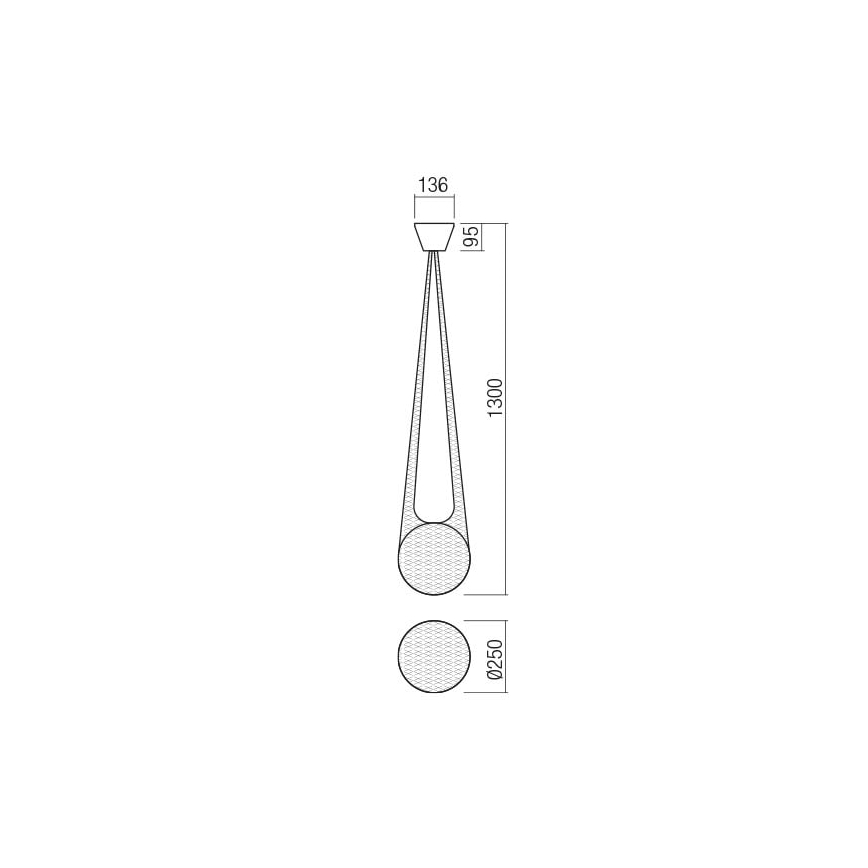 Redo 01-1972 - LED-riippuvalaisin vaijerilla ALLURIA 1xE27/5W/230V halkaisija 25 cm