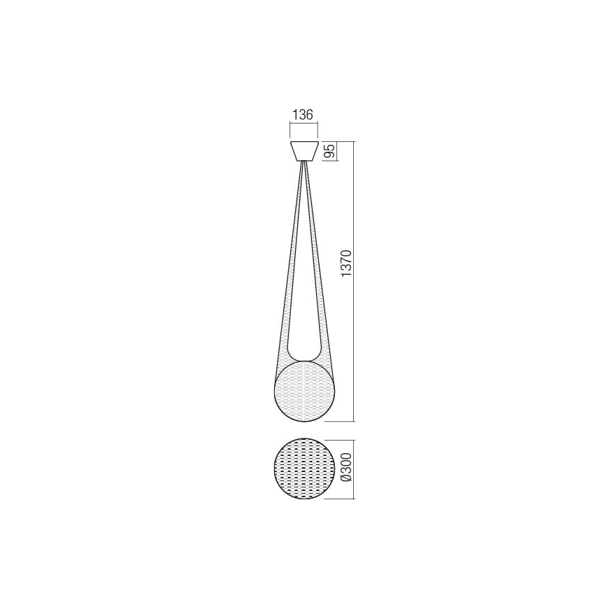 Redo 01-1973 - LED-kattokruunu johdossa ALLURIA 1xE27/7W/230V halkaisija 30 cm