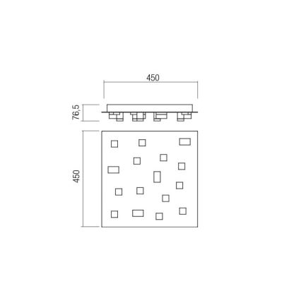 Redo 01-2016 - LED-kattovalaisin PIXEL LED/48W/230V 3000K 45x45 cm valkoinen