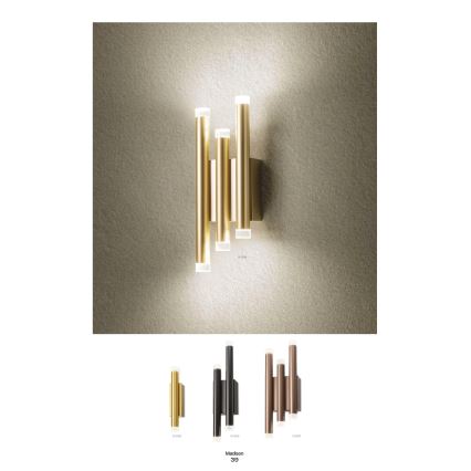 Redo 01-2037 - LED-seinävalaisin MADISON 6xLED/4W/230V kupari