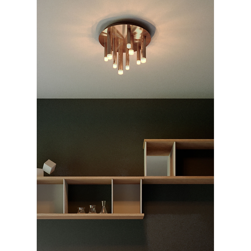 Redo 01-2040 - LED-kattovalaisin MADISON 9xLED/4W/230V kupari