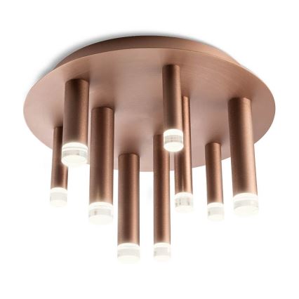 Redo 01-2040 - LED-kattovalaisin MADISON 9xLED/4W/230V kupari
