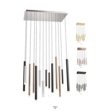 Redo 01-2057 - LED-kattokruunu johdossa MADISON 14xLED/4W/230V kiiltävä kromi/musta/kupari