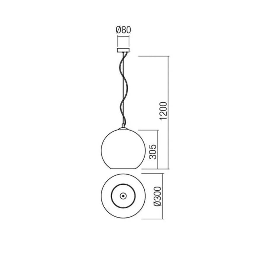 Redo 01-2076 - Kattokruunu johdossa BOWL 1xE27/42W/230V halkaisija 30 cm kupari