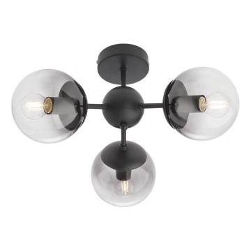 Redo 01-2176 - Kattovalaisin varrella SEMIA 3xE14/28W/230V musta/savunharmaa