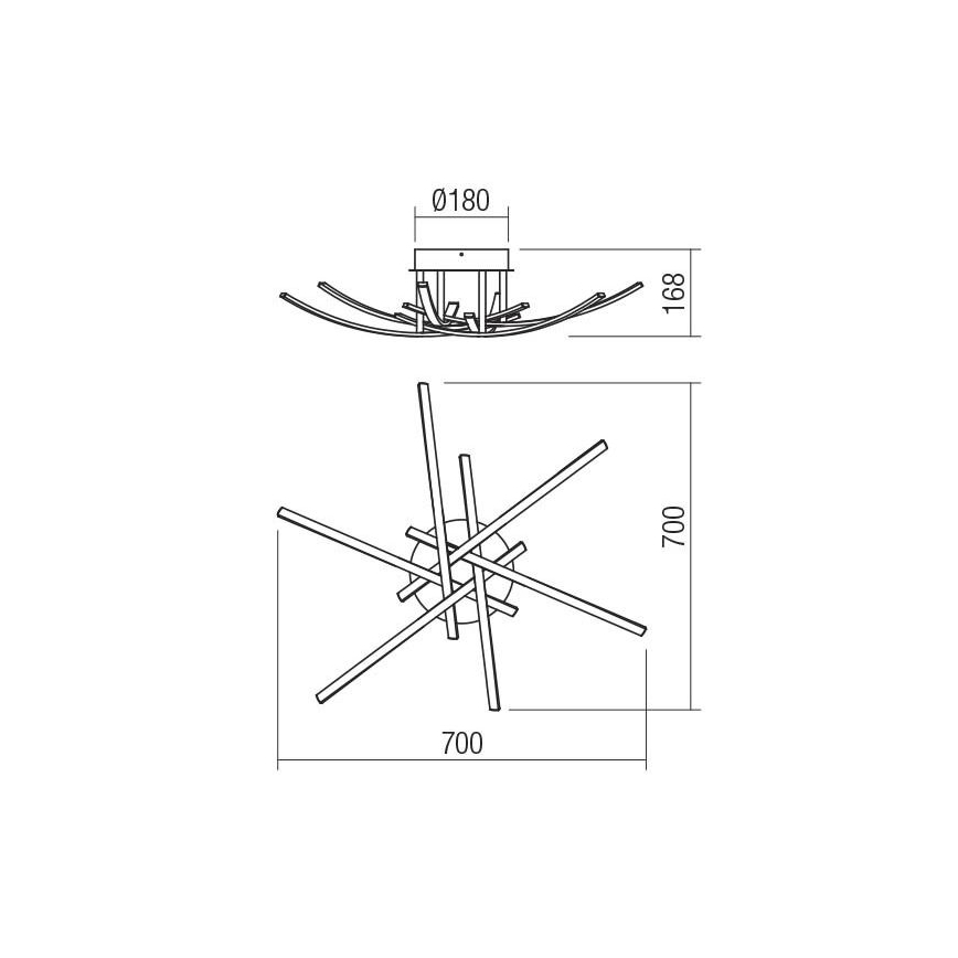 Redo 01-2187 - LED-kattovalaisin SPATHA 6xLED/6W/230V 3000K kulta