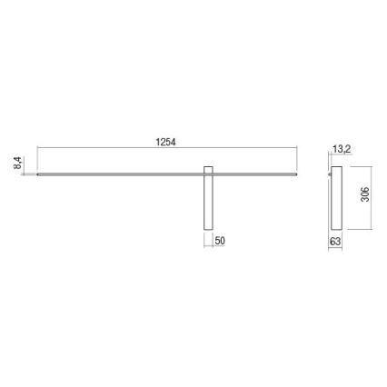 Redo 01-2201 - LED-seinävalaisin TANGENT LED/14W/230V 3000K 125,4 cm musta