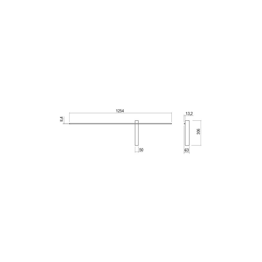 Redo 01-2201 - LED-seinävalaisin TANGENT LED/14W/230V 3000K 125,4 cm musta