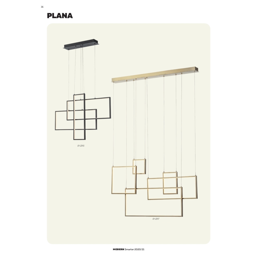 Redo 01-2317 - himmennettävä riippuvalaisin kaapelilla PLANA LED/80W/230V, kultainen