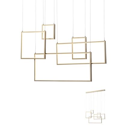 Redo 01-2317 - himmennettävä riippuvalaisin kaapelilla PLANA LED/80W/230V, kultainen