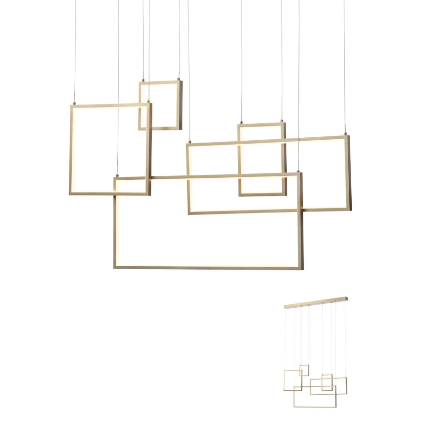 Redo 01-2317 - himmennettävä riippuvalaisin kaapelilla PLANA LED/80W/230V, kultainen
