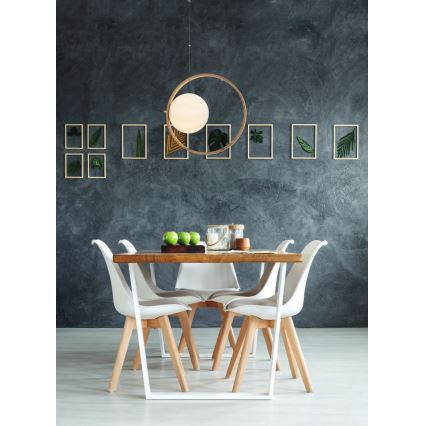 Redo 01-2319 - Kattokruunu johdossa KLEIDI 1xE14/28W/230V halkaisija 27 cm ruskea