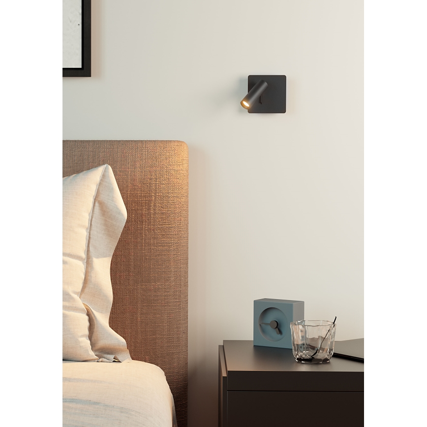 Redo 01-2340 - LED-seinävalaisin TOMIX LED/3,2W/230V musta