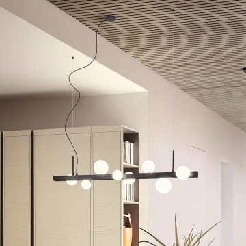 Redo 01-2377 - Kattokruunu johdossa GOJI 8xG9/28W/230V musta