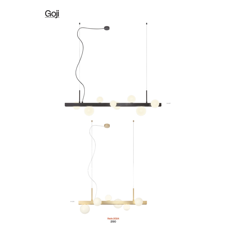 Redo 01-2377 - Kattokruunu johdossa GOJI 8xG9/28W/230V musta