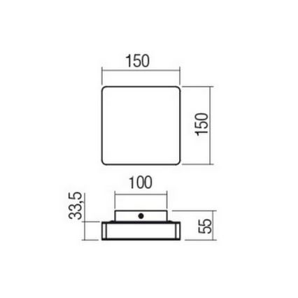 Redo 01-2384 - LED-seinävalaisin TABLET LED/11W/230V 3000K CRI 90 musta