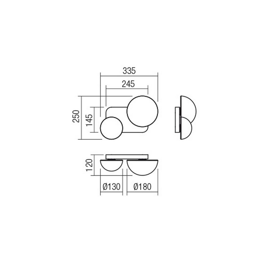 Redo 01-2471 - Seinävalaisin LUMIEN 2xG9/10W/230V kulta/valkoinen