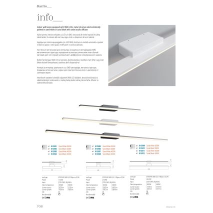 Redo 01-2504 - Kylpyhuoneen LED-peilivalo BARRIO LED/17,25W/230V 60 cm CRI 90 IP44 musta