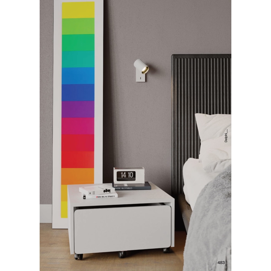 Redo 01-2548 - DELPHI seinäspotti 1xGU10/7W/230V, valkoinen