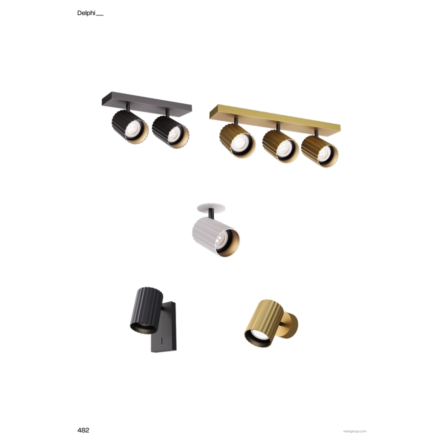 Redo 01-2549 - Seinään asennettava DELPHI-kohdevalaisin 1xGU10/7W/230V musta