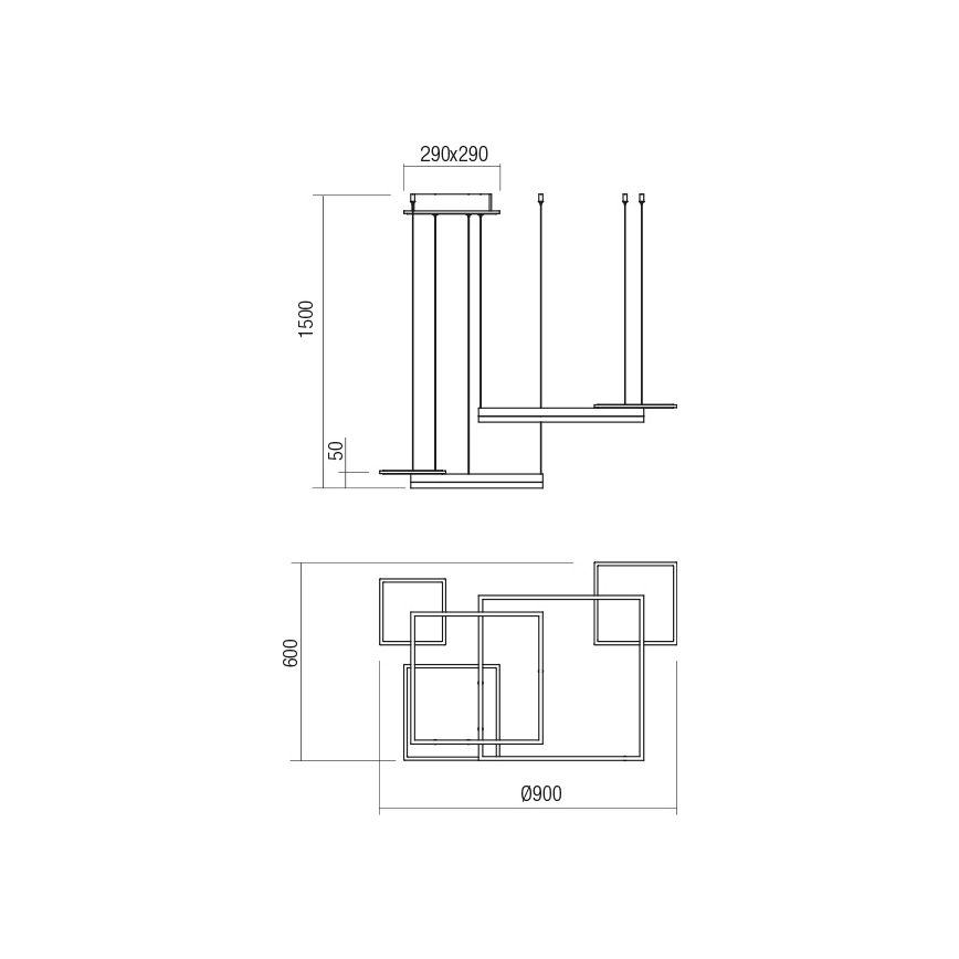 Redo 01-2611 - Himennettävä LED-riippuvalaisin kaapelilla SIGUA LED/110W/230V CRI 90 valkoinen