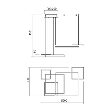 Redo 01-2613 - LED himmennettävä vaijeririippuvalaisin SIGUA LED/110W/230V CRI 90 ruskea