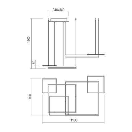 Redo 01-2616 - himmennettävä kaapelilla ripustettava LED-riippuvalaisin SIGUA LED/137W/230V CRI 90 ruskea