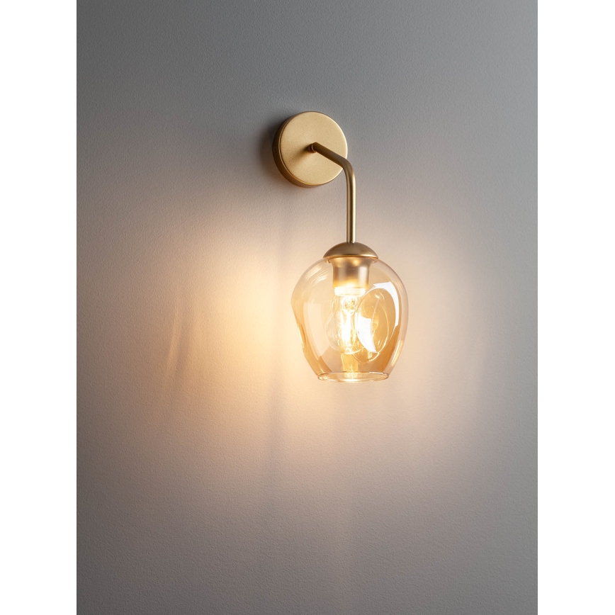 Redo 01-2617 - Seinävalaisin PIERCE 1xE27/42W/230V kulta/savuinen