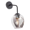 Redo 01-2618 - Seinävalaisin PIERCE 1xE27/42W/230V musta/savuinen