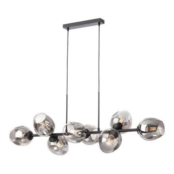 Redo 01-2622 - Kattokruunu johdossa PIERCE 8xE27/42W/230V musta/savuinen