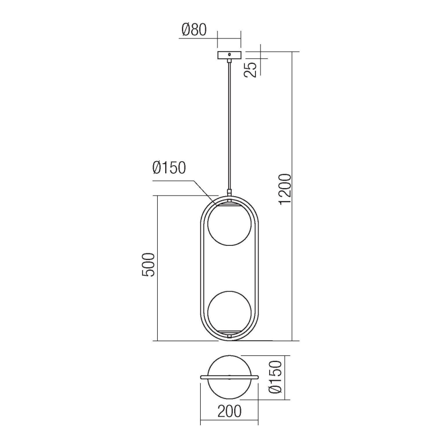 Redo 01-2626 - Kattokruunu johdossa NIVA 2xE14/28W/230V