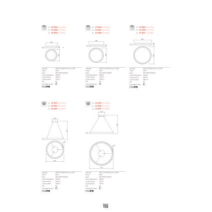 Redo 01-2675 - ICONIC himmennettävä LED-riippuvalaisin kaapelilla, LED/60W/230V, halkaisija 78 cm, valkoinen