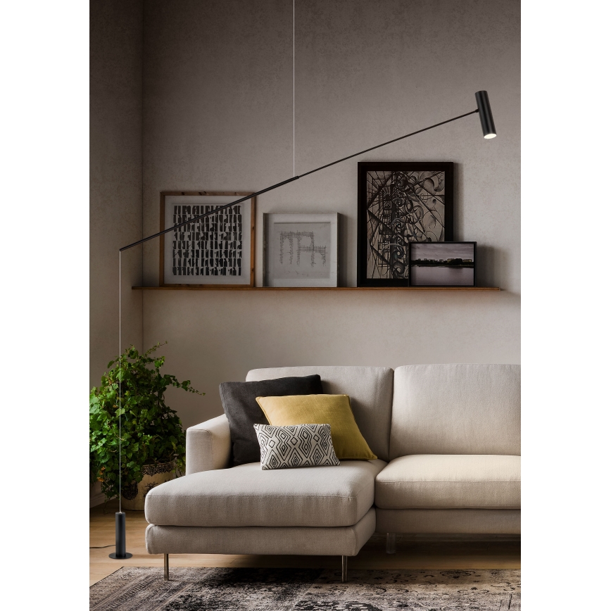 Redo 01-2695 - LED himmennettävä lattiavalaisin PICAS LED/12W/230V musta