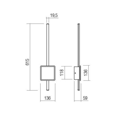 Redo 01-2696 - LED-seinävalaisin DIAZ 20W/230V CRI 90, valkoinen