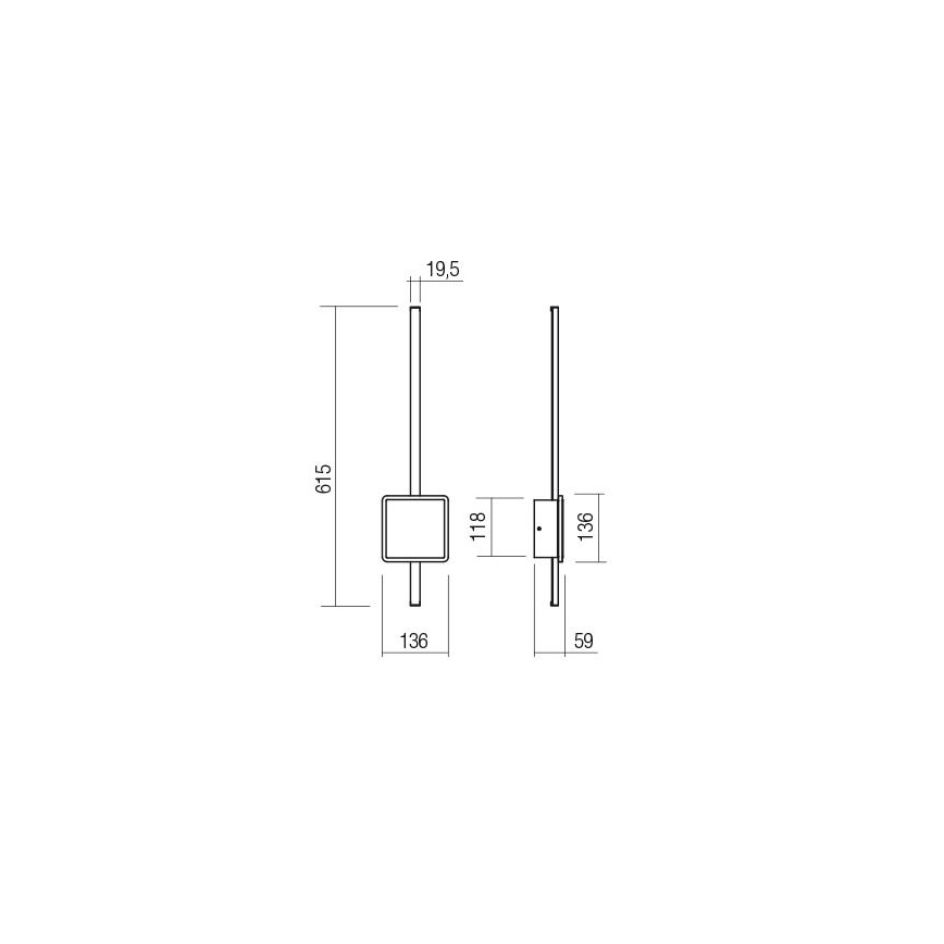 Redo 01-2696 - LED-seinävalaisin DIAZ 20W/230V CRI 90, valkoinen