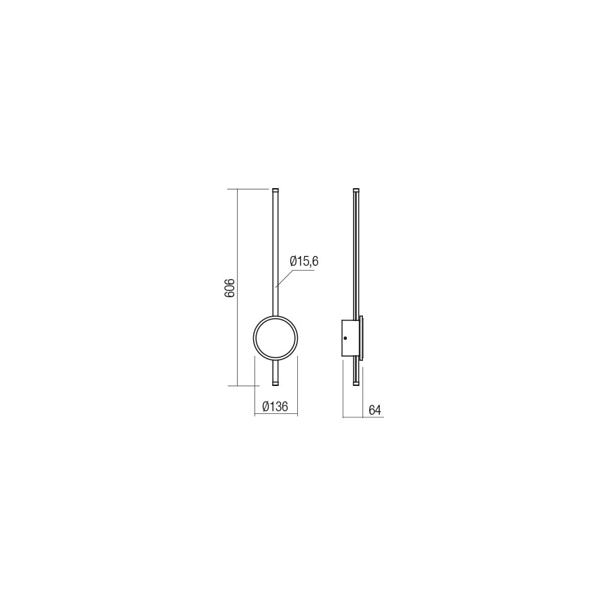 Redo 01-2701 - LED-seinävalaisin DIAZ LED/18W/230V CRI 90 musta