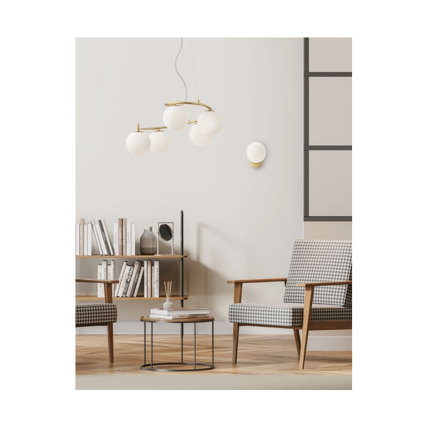 Redo 01-2719 - Kattokruunu johdossa VOLLEY 5xE14/28W/230V kulta