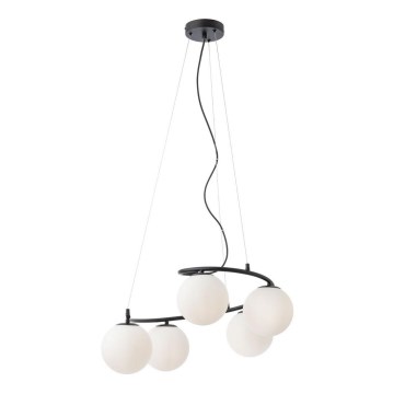 Redo 01-2720 - Kattokruunu johdossa VOLLEY 5xE14/28W/230V musta