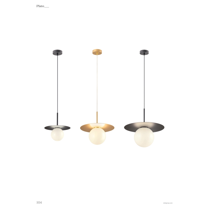 Redo 01-2728 - Kattokruunu johdossa PLATO 1xG9/10W/230V halkaisija 20 cm musta