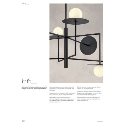 Redo 01-2733 - Riippukattokruunu PLATO 6xG9/10W/230V kulta