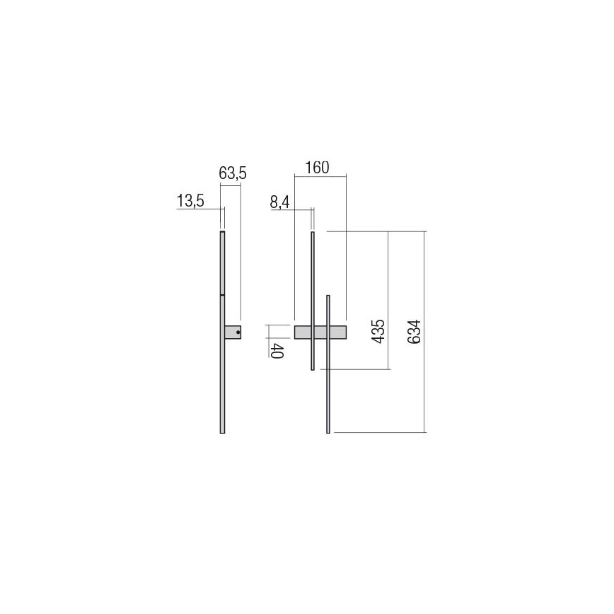 Redo 01-2747 - LED-seinävalaisin TANGENT LED/13W/230V 3000K 63,4 cm CRI 90 musta