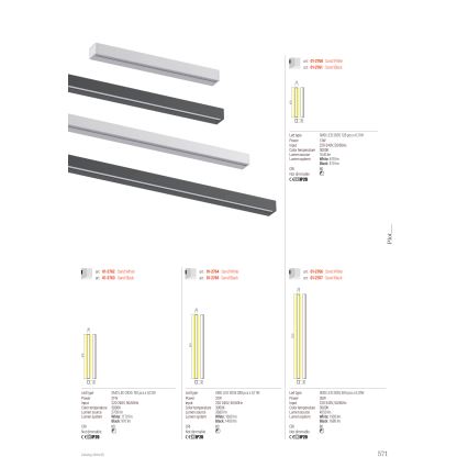 Redo 01-2762 - LED-seinävalaisin PLOT LED/21W/230V 60 cm valkoinen