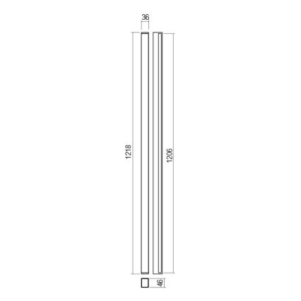Redo 01-2767 - PLOT LED - seinävalaisin 35 W/230 V, 120 cm, musta