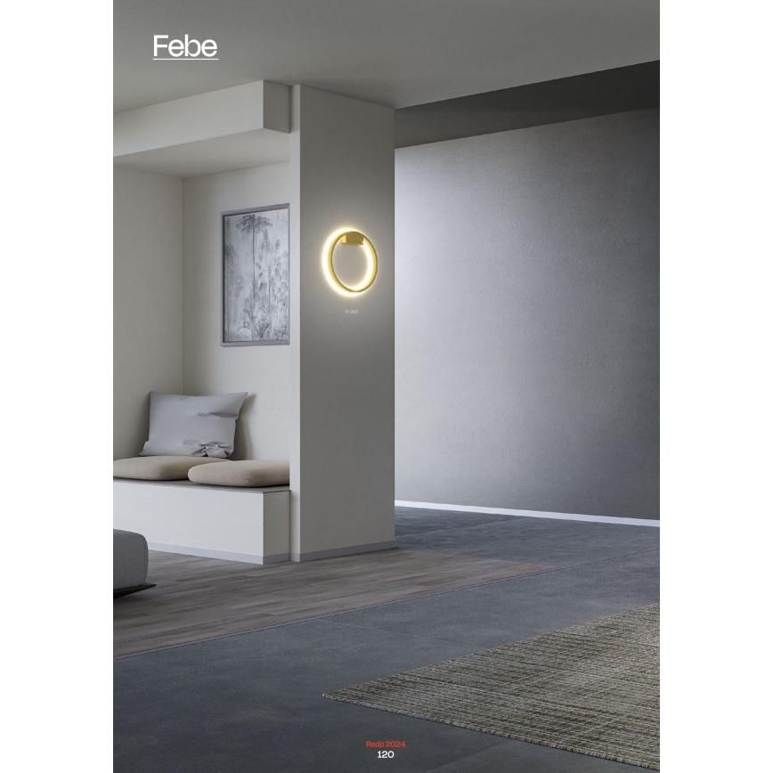 Redo 01-2819 - Himmennettävä LED-seinävalaisin FEBE LED/24W/230V musta