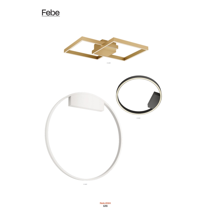 Redo 01-2819 - Himmennettävä LED-seinävalaisin FEBE LED/24W/230V musta